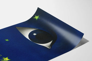 Vintage Sedobrol Roche poster with eye and stars