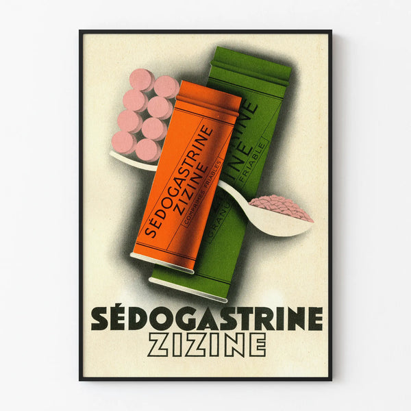 Vintage Poster Sédogastrine Zizine - Retro Wall Decoration
