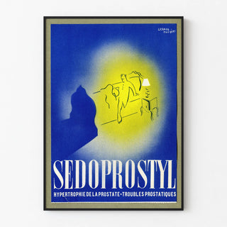 Vintage medical poster Sedoprostyl for prostate troubles