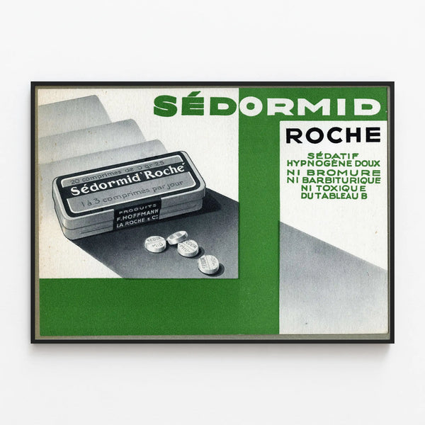 Vintage Sédormid Roche Poster - Retro Medicine Advertisement — framed artwork on a wall