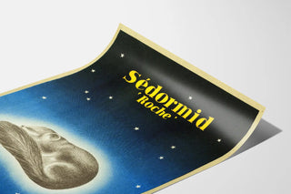 Sédormid Roche — close-up of the sleeping rodent, stars and yellow lettering