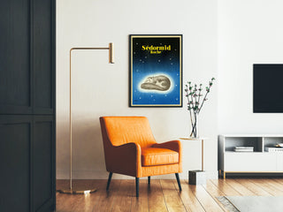Sédormid Roche — framed poster above an orange armchair