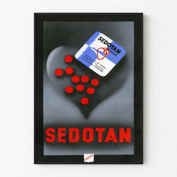 Vintage poster wall decoration Sedotan with red tablets