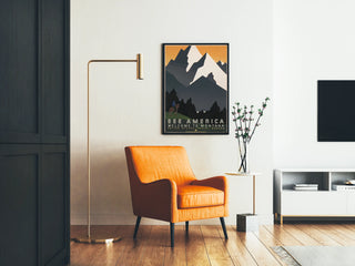 Vintage Poster See America Welcome to Montana