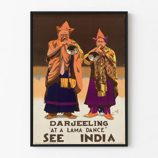 Vintage Darjeeling Poster - Lama Dance India