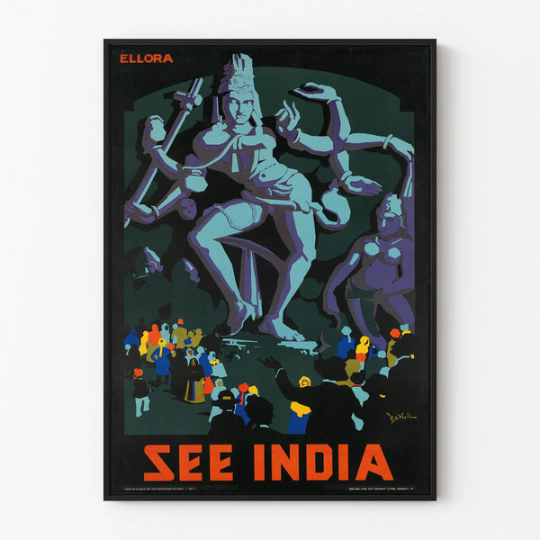 Decorative Poster Ellora See India - Vintage Indian Art