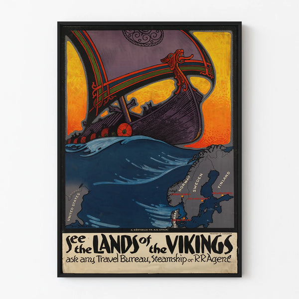 Vintage wall decoration poster - Lands of the Vikings
