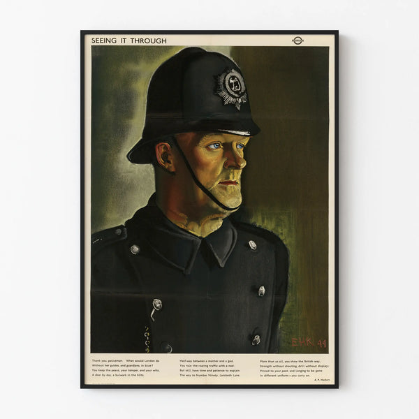 Vintage British police poster "Seeing It Through"