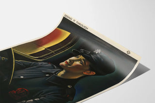 Vintage Military Poster 'Seeing It Through' Woman at the Wheel