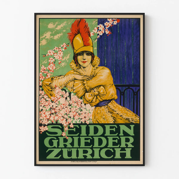 Vintage Seiden Grieder Zurich Poster for Elegant Wall Decoration