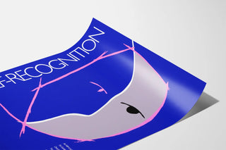 Artistic Poster Self-Recognition in blue and pink for wall decoration