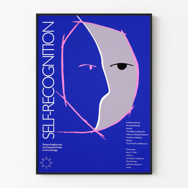 Artistic Poster Self-Recognition in blue and pink for wall decoration