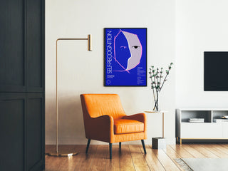 Artistic Poster Self-Recognition in blue and pink for wall decoration