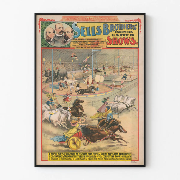 Vintage Poster Sells Brothers Enormous Shows - Circus and Spectacle Art