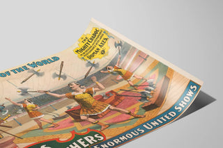Vintage poster Sells Brothers Enormous United Shows - The Mighty Cradoc and the Great Roman Axes — artwork view