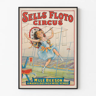 Poster Circus Sells Floto - Miss Beeson Tightrope Walker