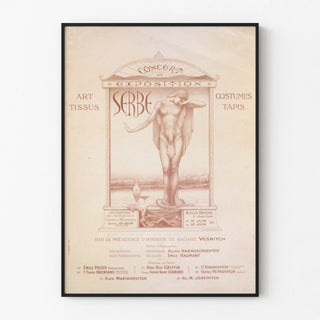 Vintage Poster of Serbian Exhibition and Concert 1916