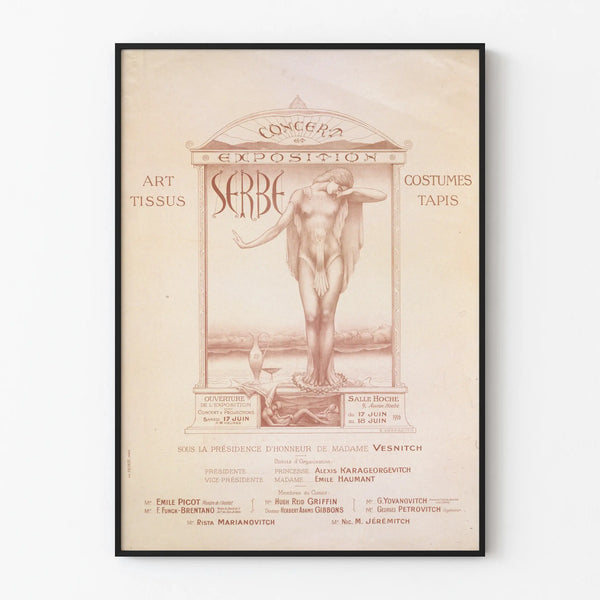 Vintage Poster of Serbian Exhibition and Concert 1916