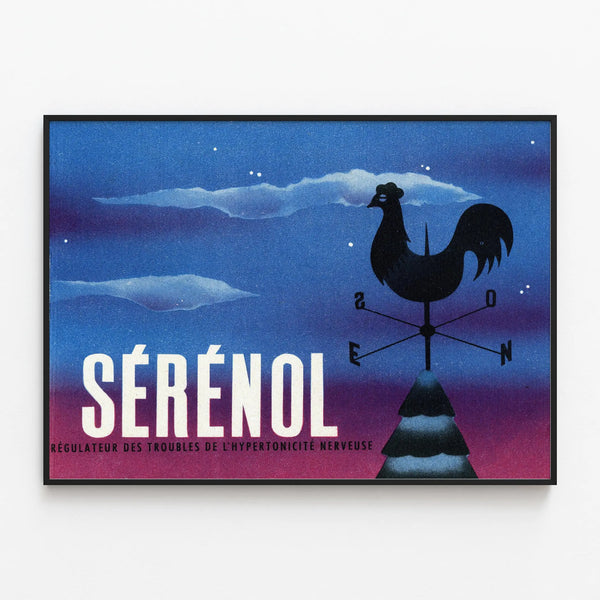 Vintage Poster Sérénol - Soothing Wall Decoration — framed artwork on a wall