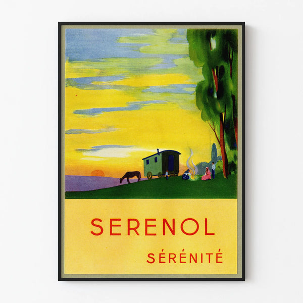 Vintage Poster Serenity Serénol Wall Decoration Rustic