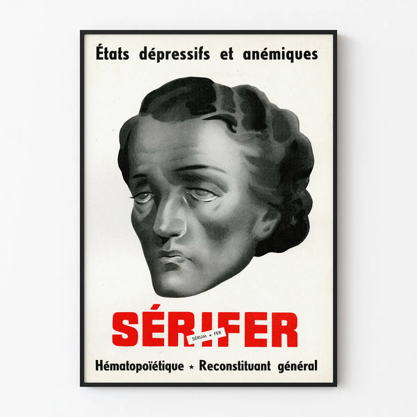 Vintage Sérifer Poster for Depressive and Anemic Conditions