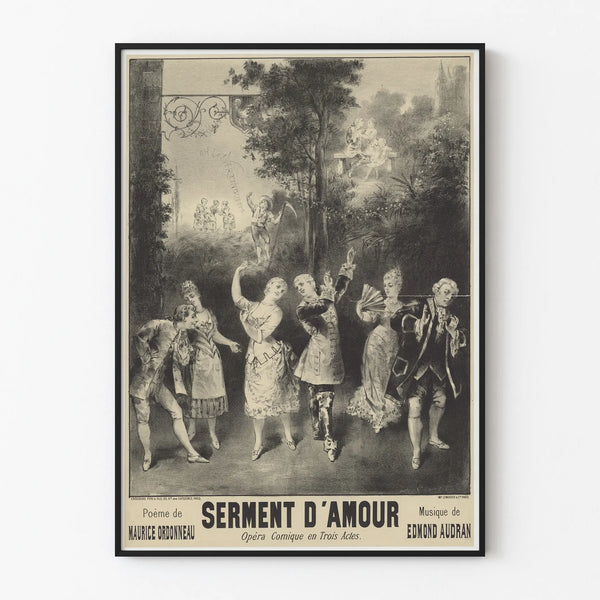 Vintage Poster of the Love Oath - Comic Opera Wall Decoration