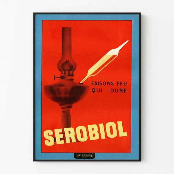 Vintage poster Serobiol the lamp - retro wall decoration