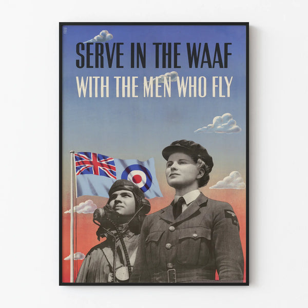 Vintage Military Poster Serve in the WAAF