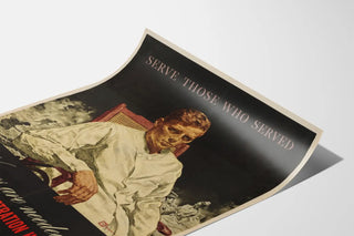 Vintage poster calling nurses for veterans' hospitals