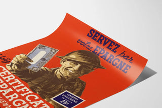 Vintage war poster - Savings certificates and savings stamps