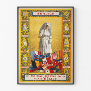 Vintage poster for surgical bandage service for war relief