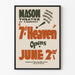 Vintage theater poster Mason 7th Heaven opening June