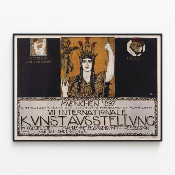 Vintage poster 1897 international art exhibition Munich — framed artwork on a wall