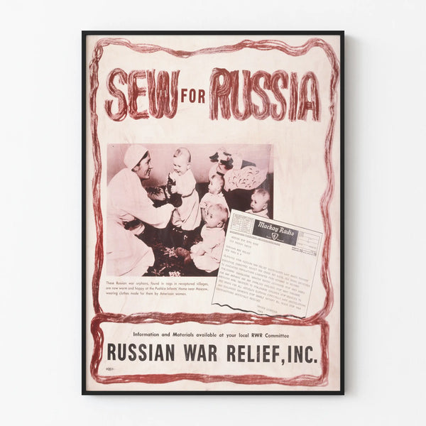 Vintage Russian War Relief Poster - Humanitarian Wall Decoration