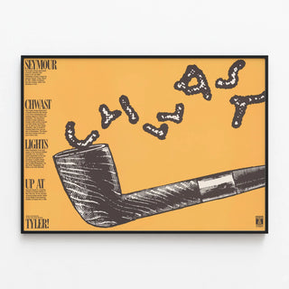 Vintage Poster by Seymour Chwast and Tyler: Retro Graphic Design and Typography — framed artwork on a wall