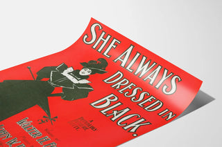 Vintage Poster She Always Dressed in Black - Retro Style and Elegance