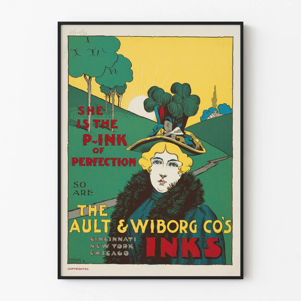 Vintage advertising poster Ault & Wiborg Inks