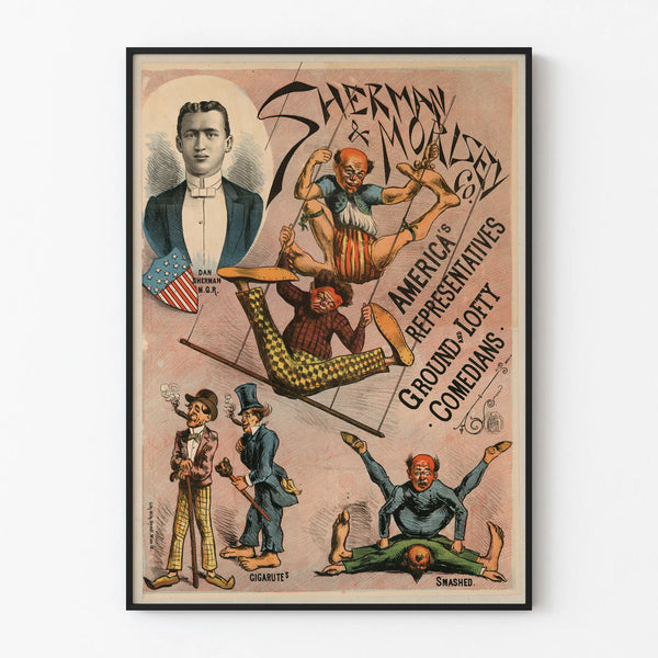 Vintage poster of Sherman & Morisey Co. comedies