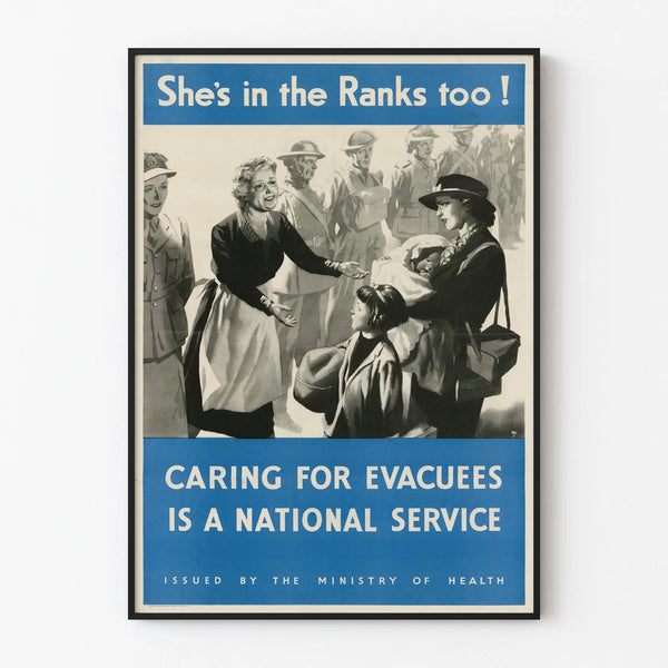 Vintage decorative poster National Service for Evacuated Care