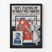 Vintage poster of French language teaching with soldier and young girl