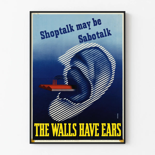 Vintage poster The Walls Have Ears - Original wall decoration