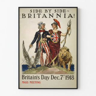 Patriotic Britannia 1918 Wall Decoration Poster
