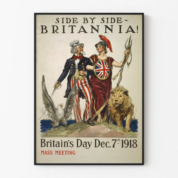 Patriotic Britannia 1918 Wall Decoration Poster