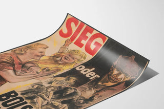German vintage propaganda poster: Victory or Bolshevism