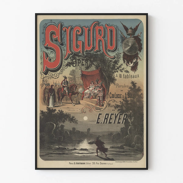 Decorative vintage poster Sigurd Opera in 4 acts