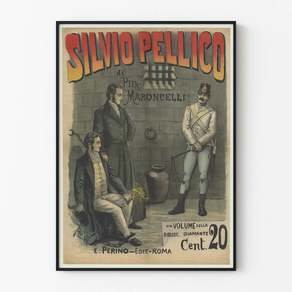 Vintage poster of Silvio Pellico by Piero Maroncelli for wall decoration