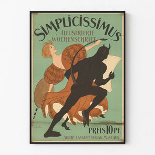 Vintage Poster Simplicissimus Illustrated Weekly Newspaper