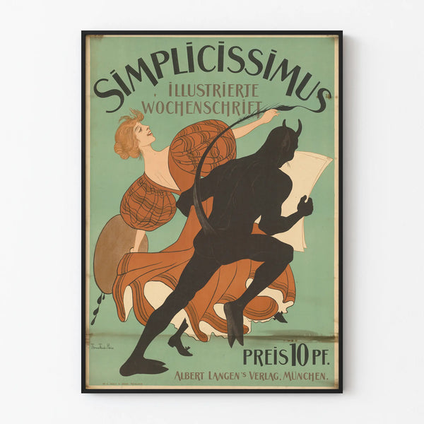 Vintage Poster Simplicissimus Illustrated Weekly Newspaper