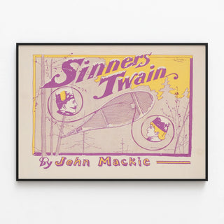 Vintage poster Sinners Twain by John Mackie — framed artwork on a wall