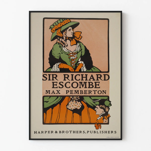 Vintage poster Sir Richard Escombe Max Pemberton wall decoration